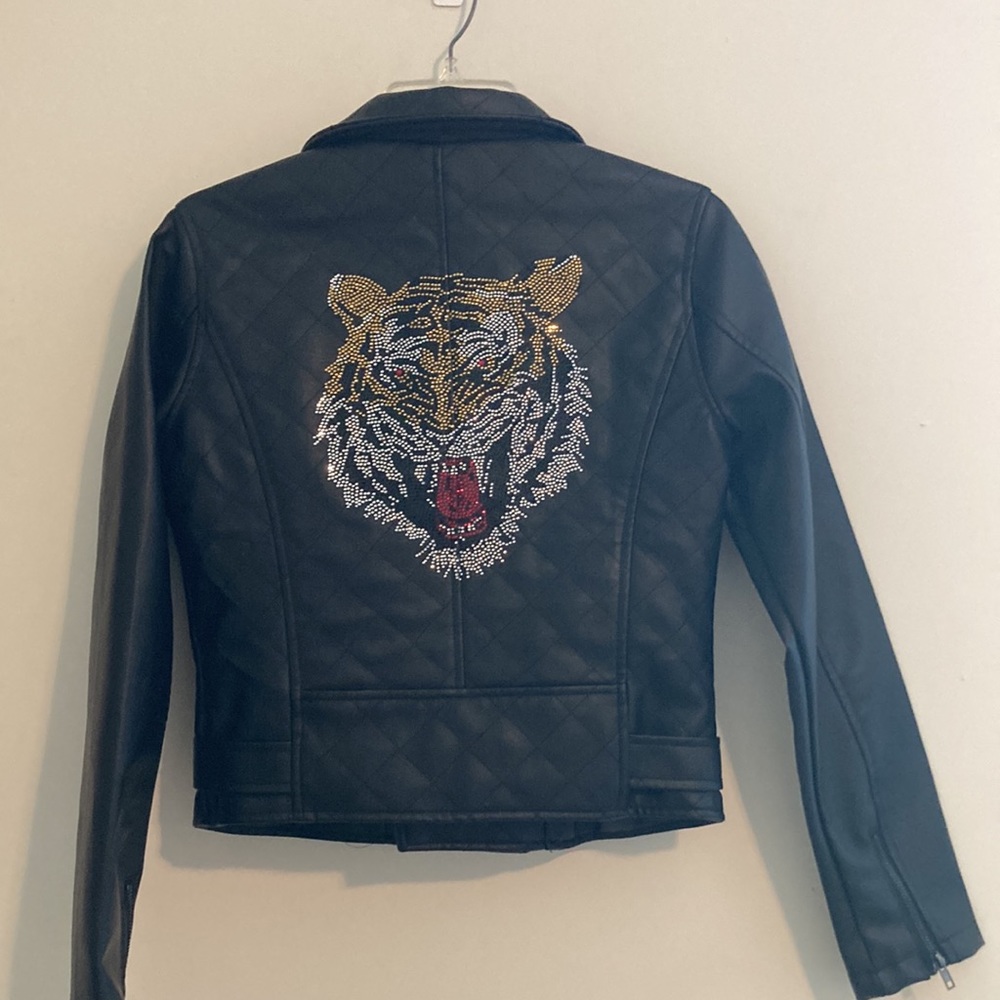 Stoosh Faux Leather Moto Jacket (Black)